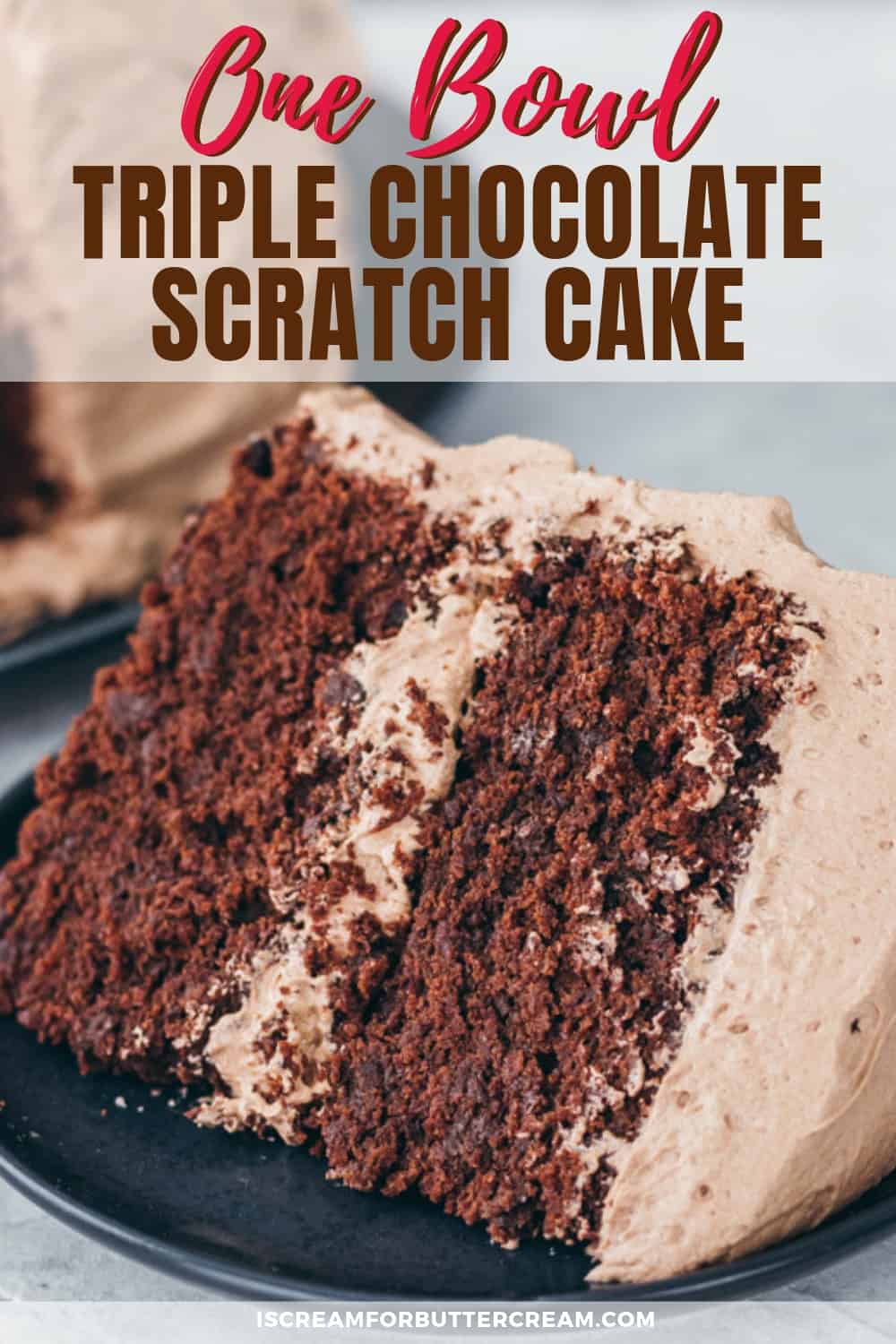 One Bowl Triple Chocolate Cake - I Scream for Buttercream