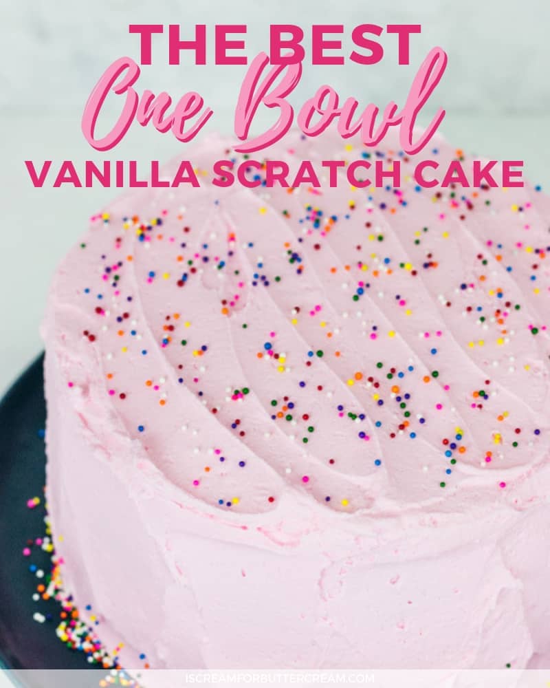 he Best One Bowl Vanilla Cake Title Image