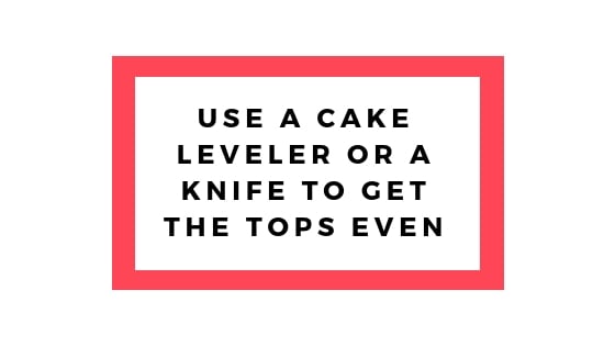 use a cake leveler or knife graphic