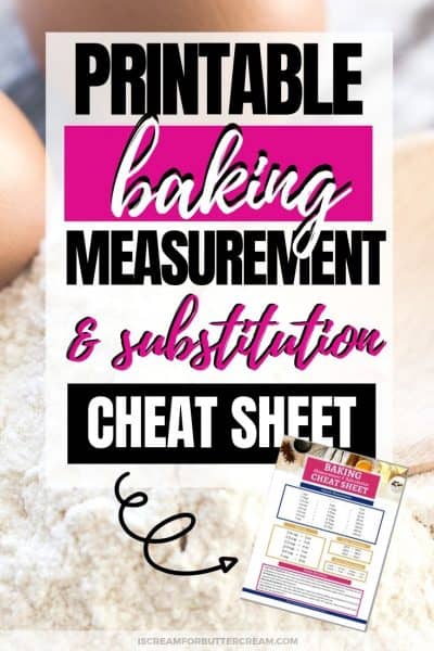 Printable Baking Measurement & Substitution Cheat Sheet - I Scream for ...