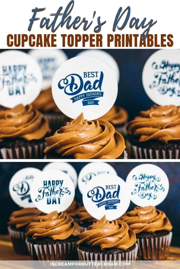 6 Decorazioni Per Cupcake Festa Del Papà – Topper In Acrilico Dorato Riutilizzabili – Diametro 5,1 Cm