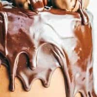 Chocolate heart cake with cake balls and drippy ganache