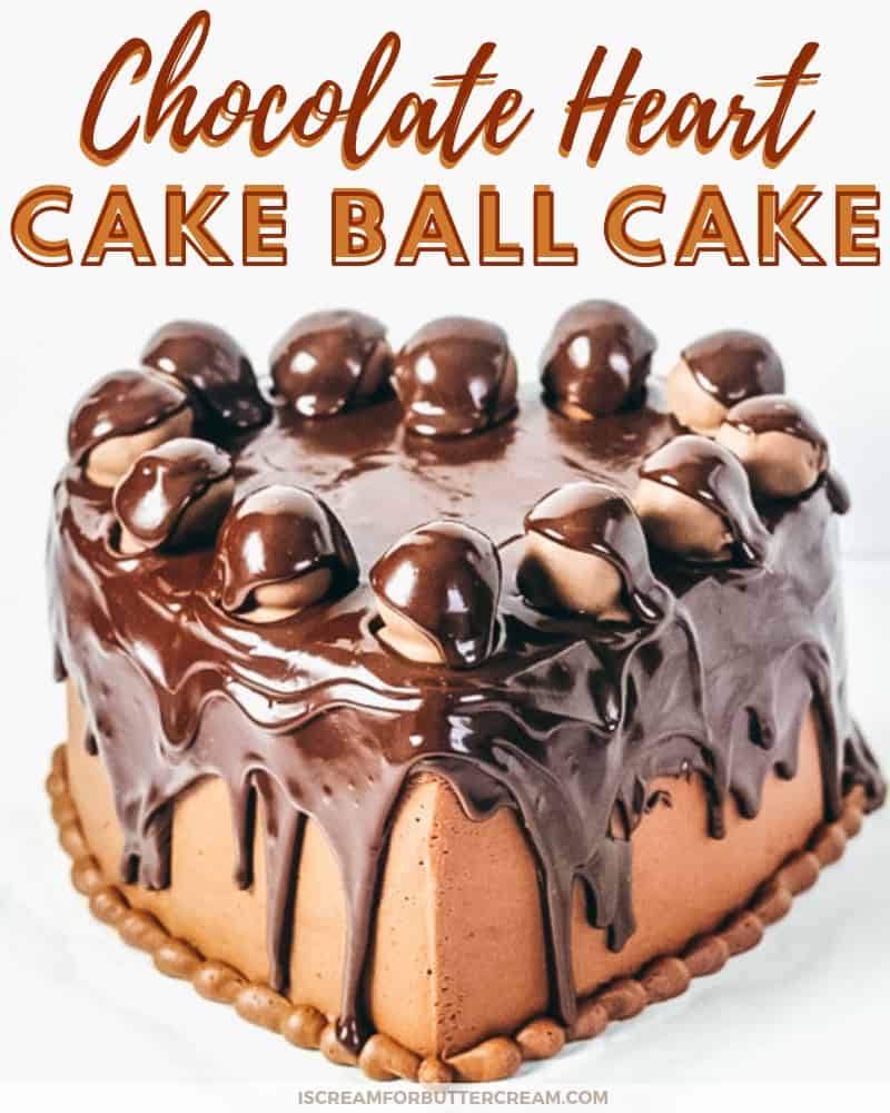 chocolate heart cake ball cake blog title