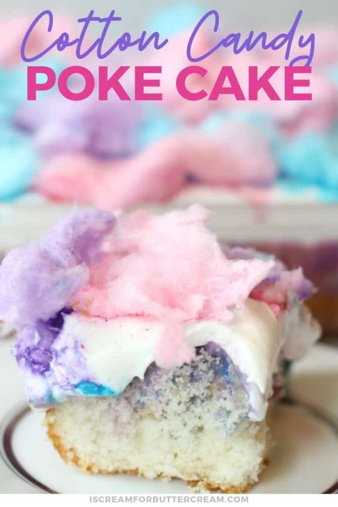 cotton candy poke cake blog title graphic