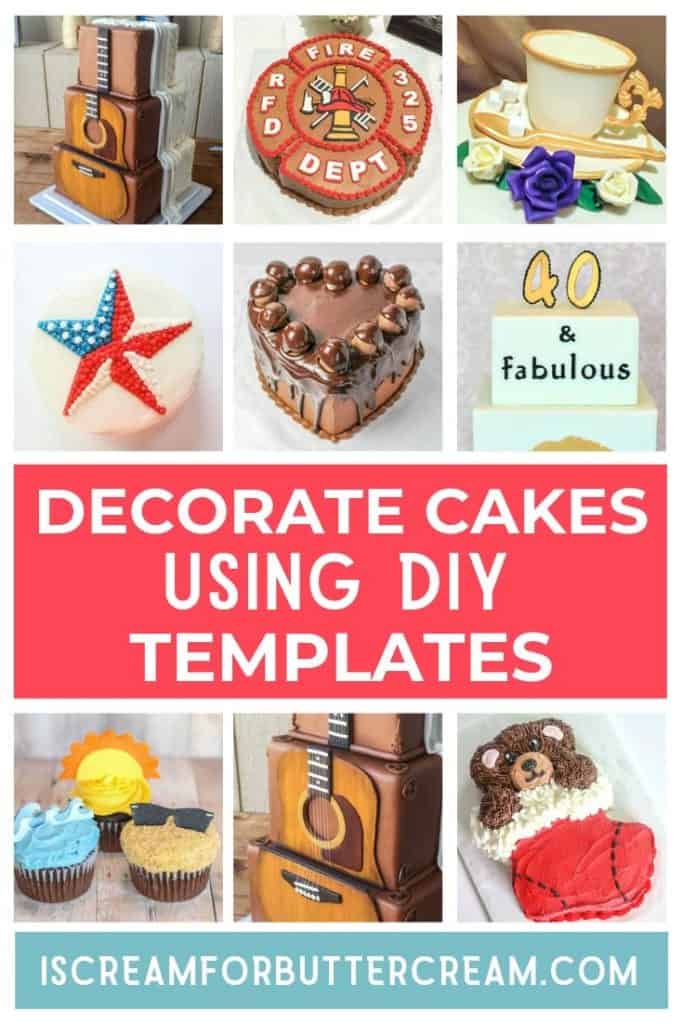 decorate cakes using diy templates pin graphic