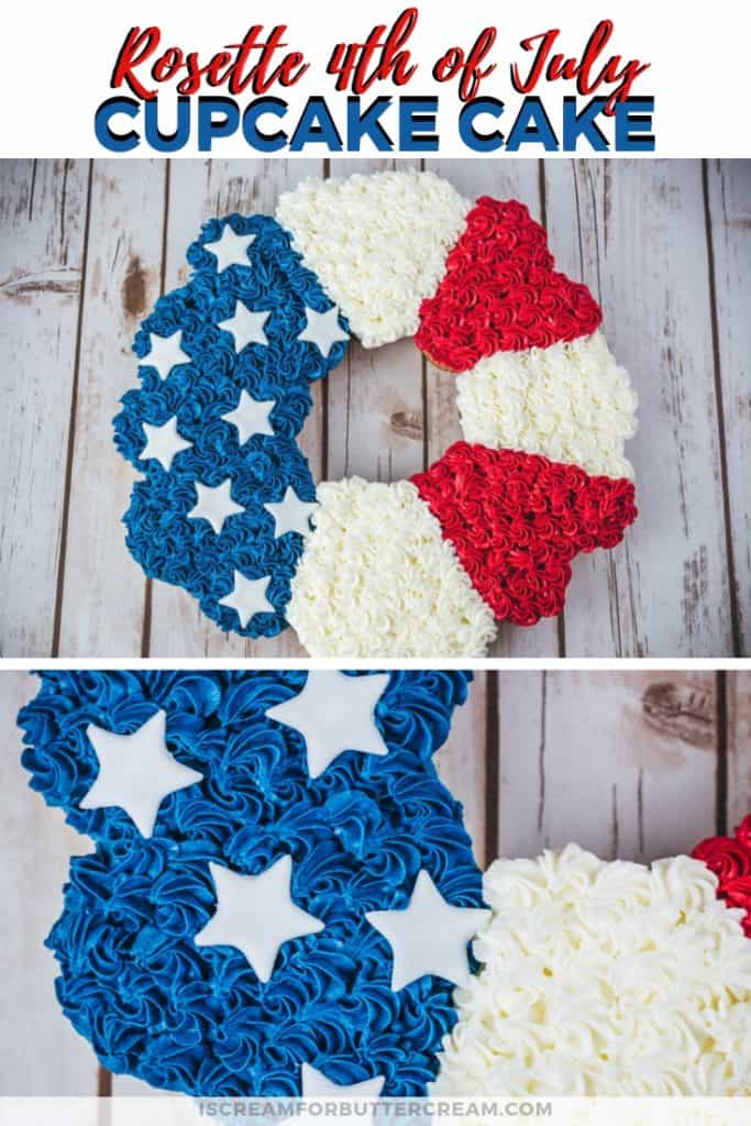 Rosette 4th of July Cupcake Cake Pinterest Graphic