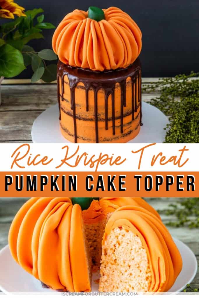 Rice Krispie treat pumpkin cake topper pin graphic 1