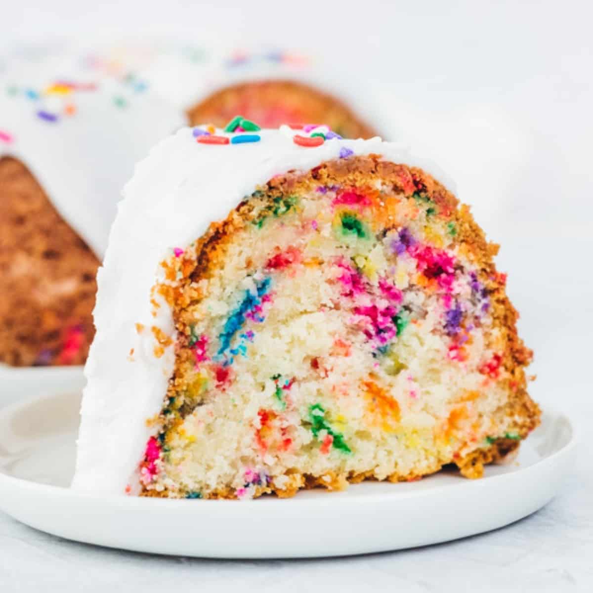 Funfetti Bundt Cake (A Doctored Cake Mix Recipe) - I Scream for