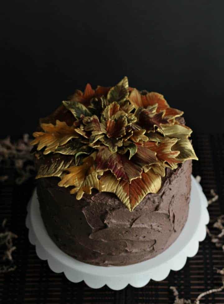 Gilded Leaf Cake