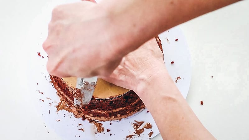 carving the trick or treat cake