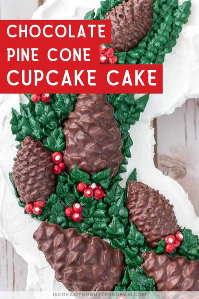 chocolate pine cone cupcake cake pin graphic 3