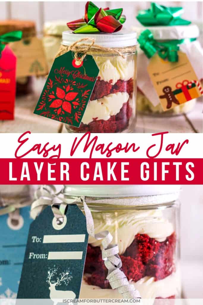 Easy Mason Jar Layer cake gifts pinterest graphic 1