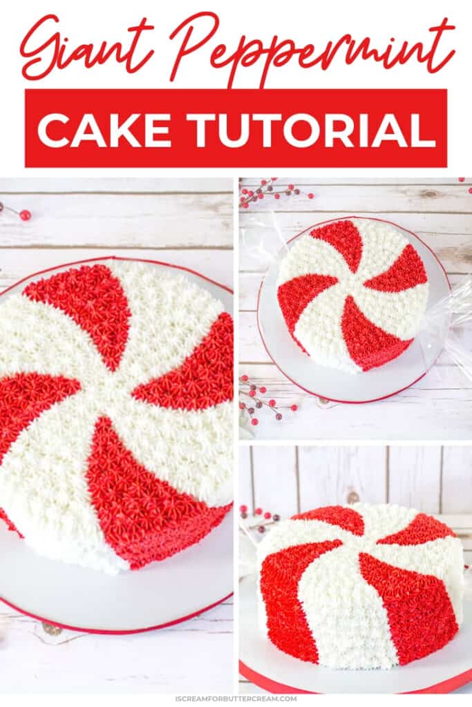 giant peppermint cake tutorial pin graphic 2