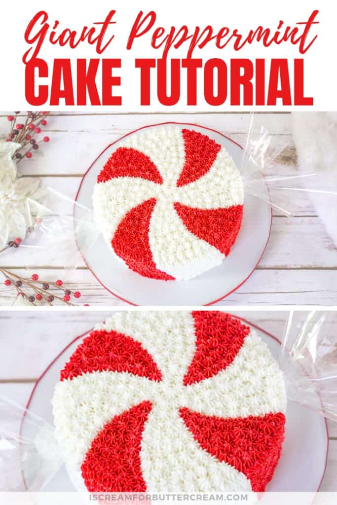 giant peppermint cake tutorial pin graphic 3