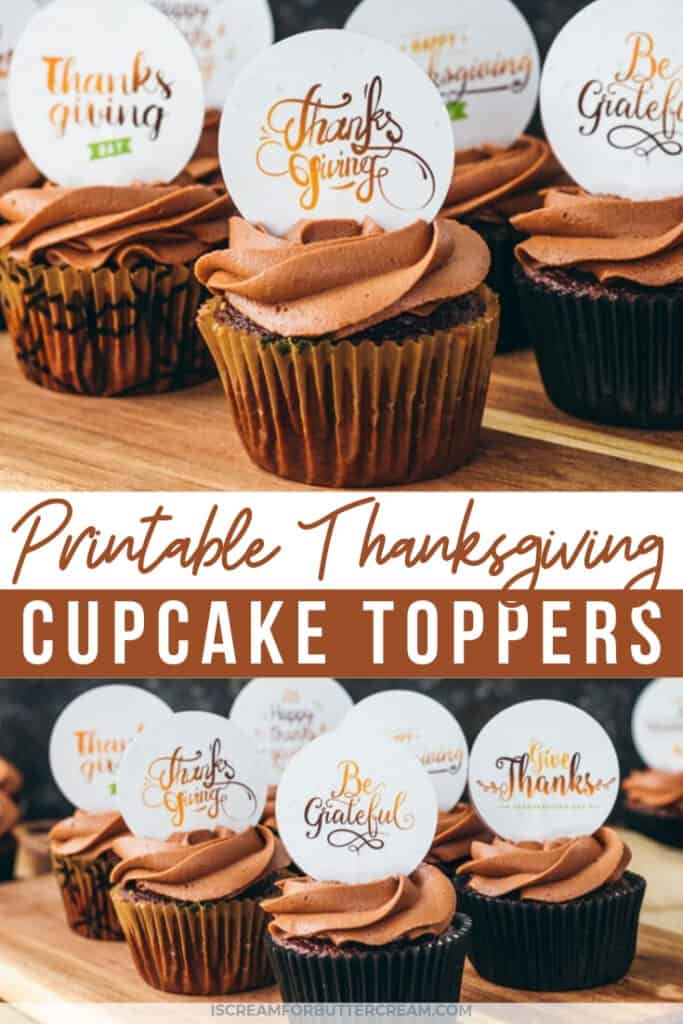 Printable Thanksgiving Cupcake Toppers pin graphic 1