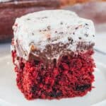 Red Velvet Oreo Poke Cake-5