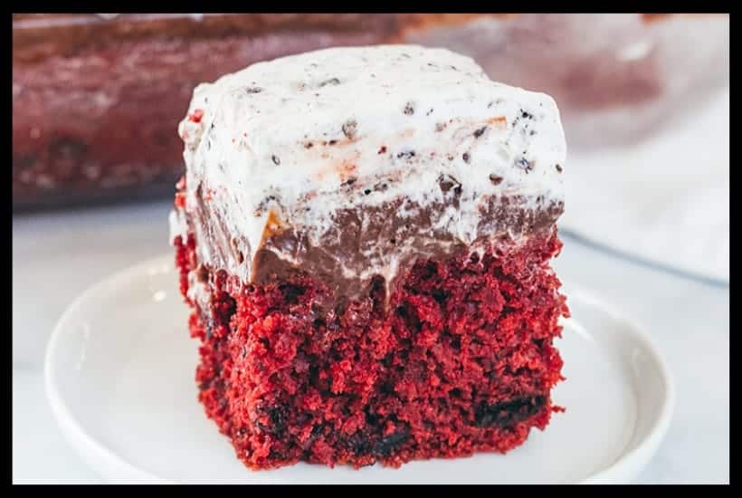 Red Velvet Oreo Poke Cake (Cake Mix Based) - I Scream for Buttercream