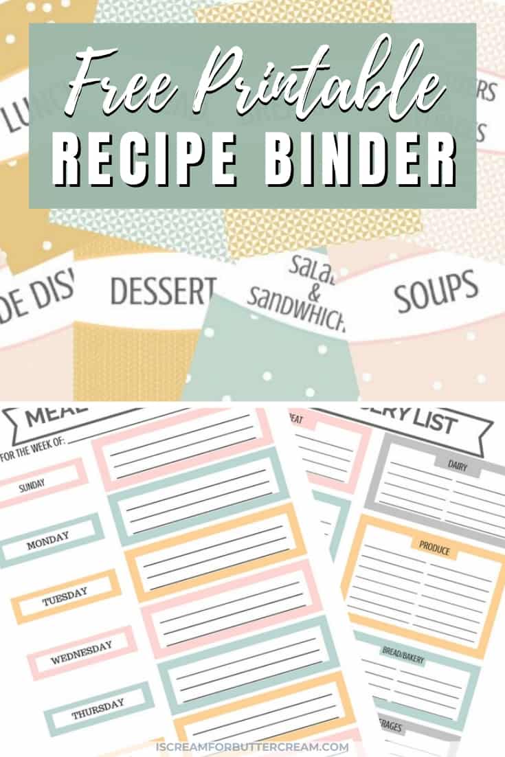 Free Recipe Binder Printables I Scream for Buttercream