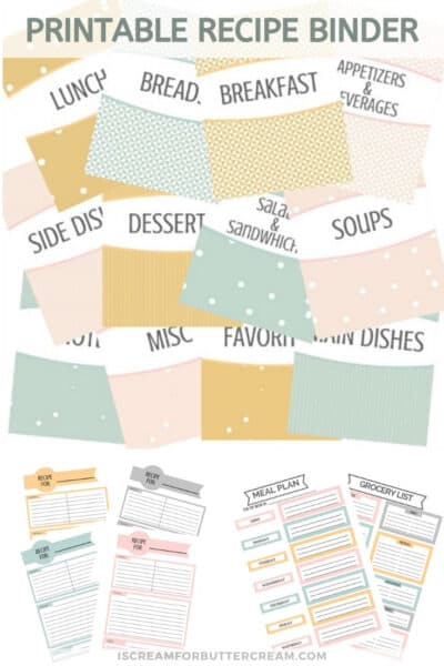Free Recipe Binder Printables - I Scream for Buttercream