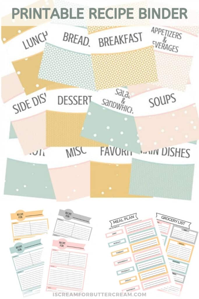 Free Recipe Binder Printables I Scream For Buttercream