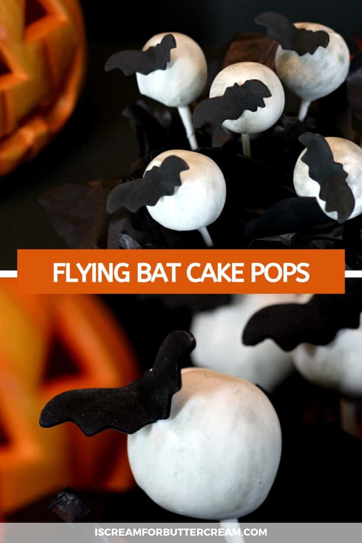 Flying Bat Cake Pops pin graphic