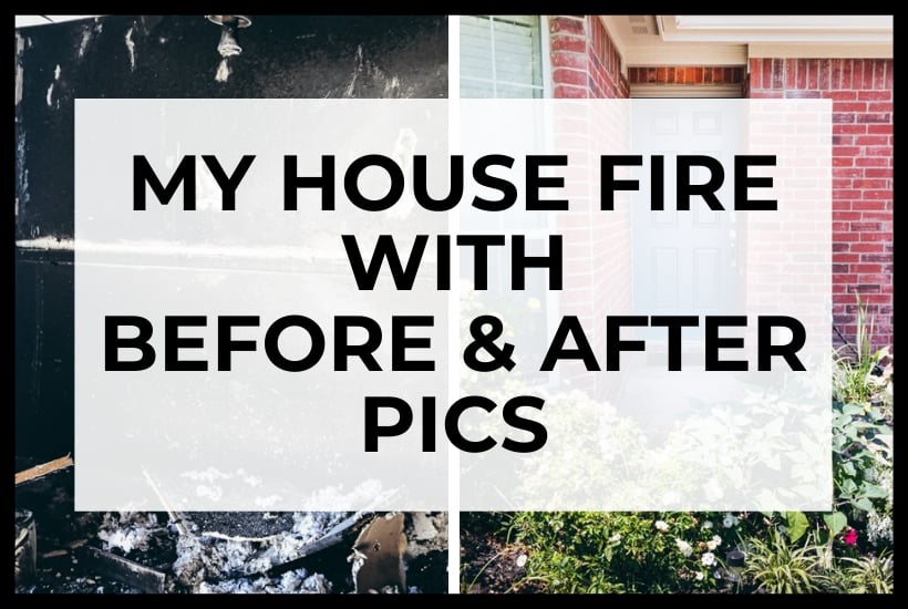 My house fire pic collage with text overlay.