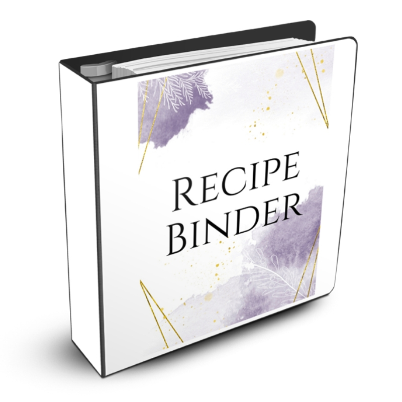 recipe binder purple mockup