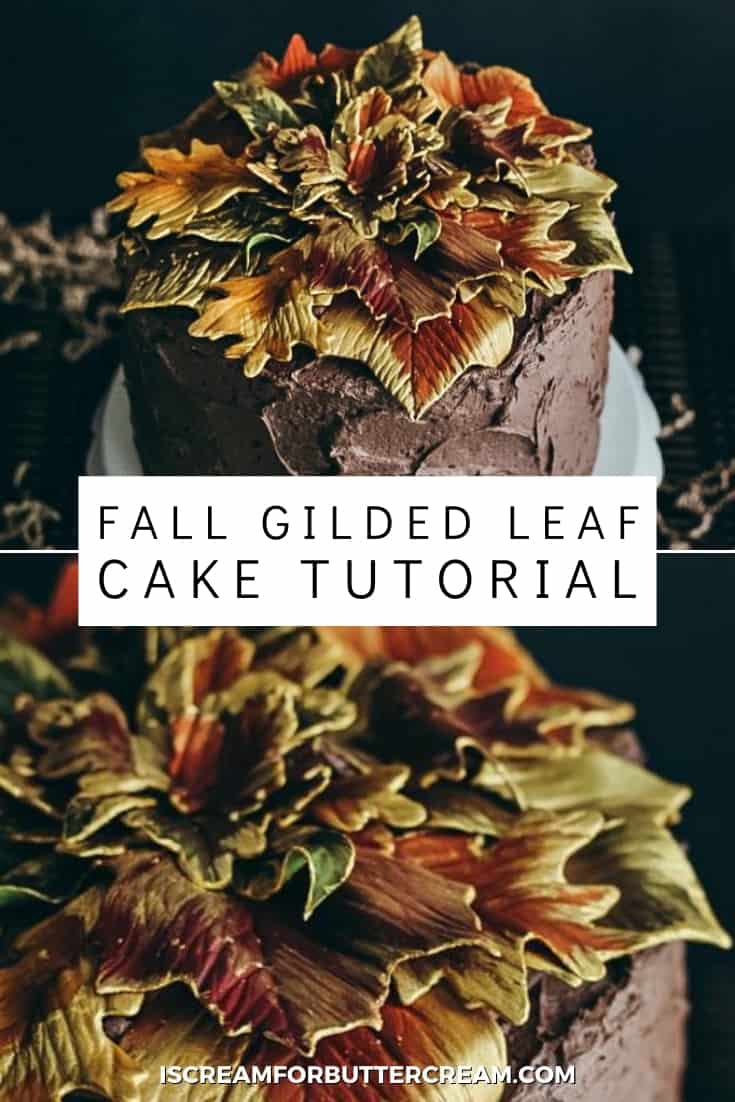 gilded leaf cake pin graphic