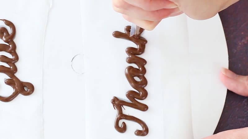 piping chocolate words