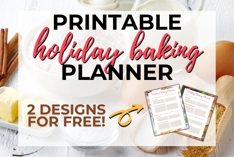 printable holiday baking planner featured image
