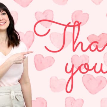thank you with heart graphic