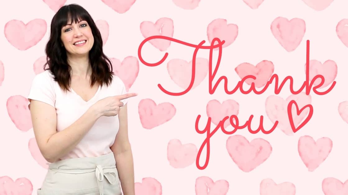 thank you with heart graphic