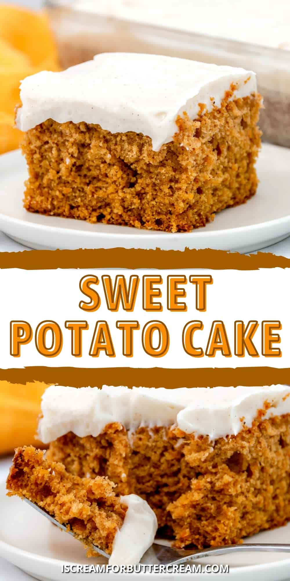 Easy Sweet Potato Cake with Cream Cheese Frosting pin graphic 2