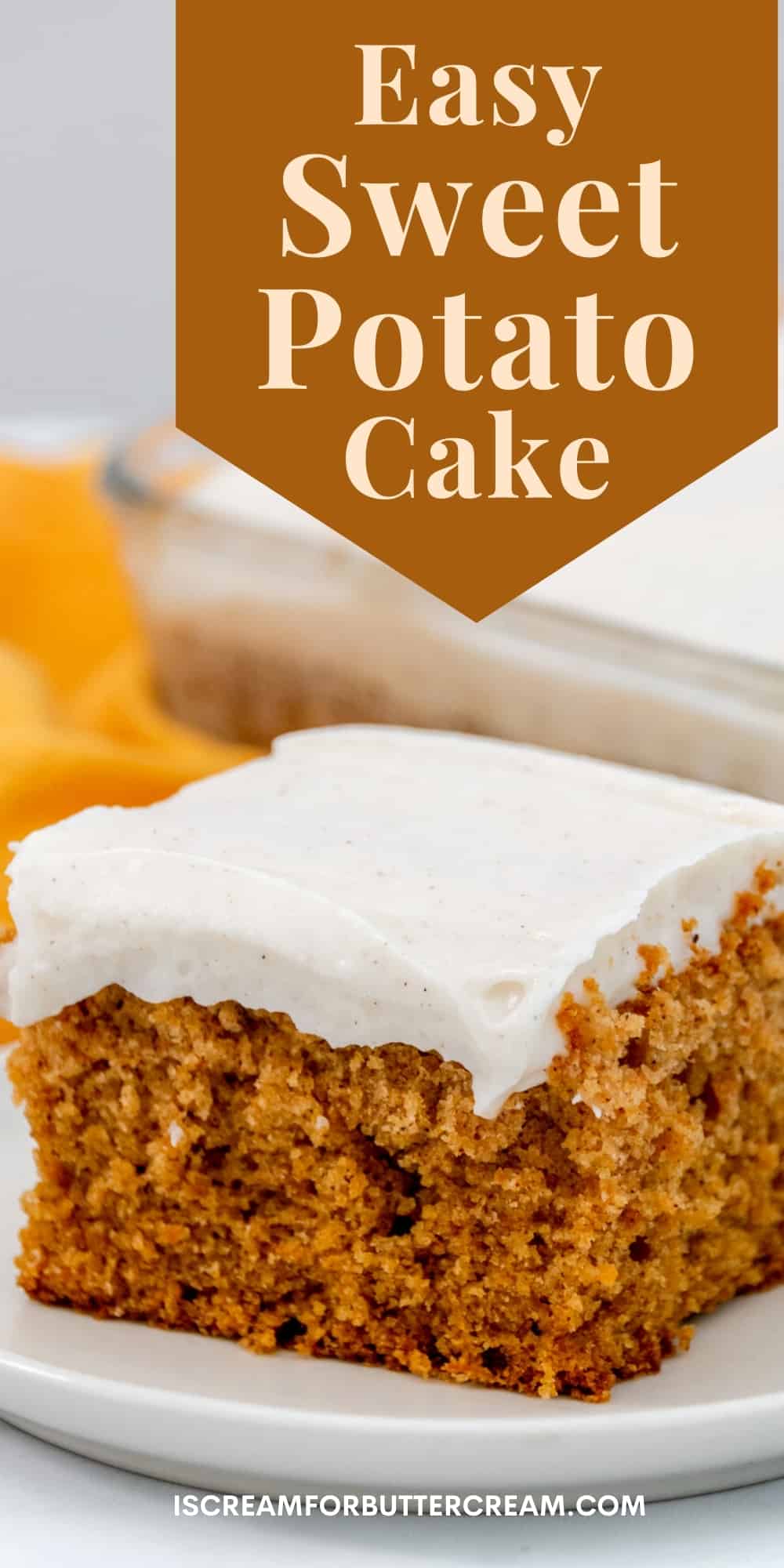 Easy Sweet Potato Cake with Cream Cheese Frosting pin graphic 3