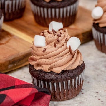 Featured image with chocolate frosting on cupcake.
