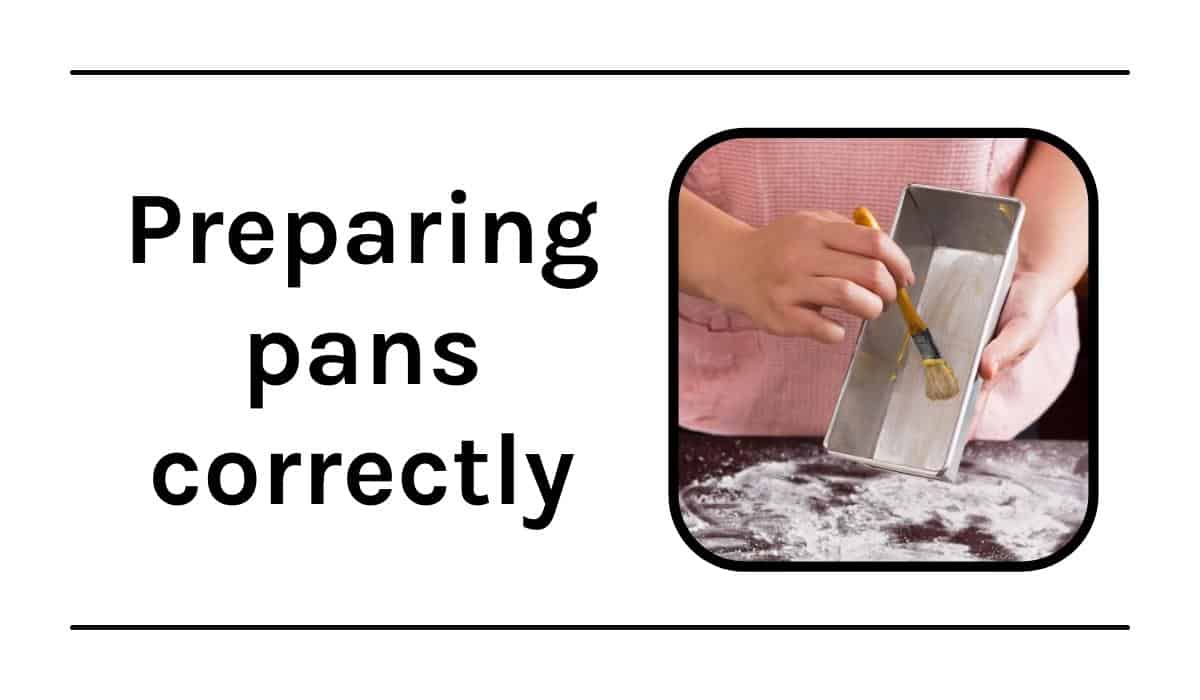 Graphic with text and greasing a loaf pan.