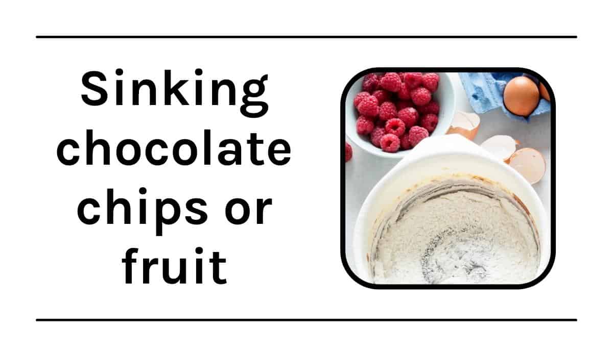 Graphic with text and top view of baking ingredients with fruit.