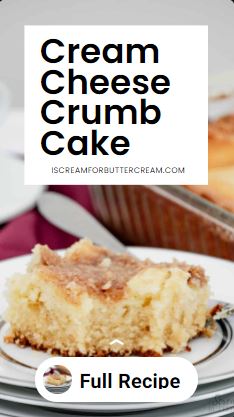 cream cheese crumb cake webstory graphic