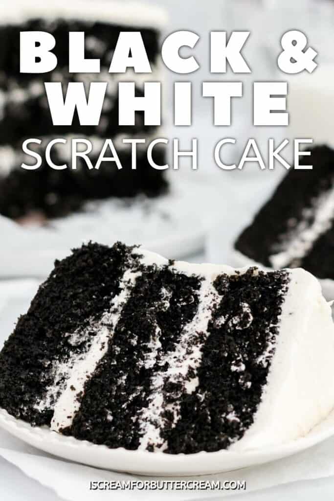 Black and White Cake with Marshmallow Buttercream Frosting - I Scream ...