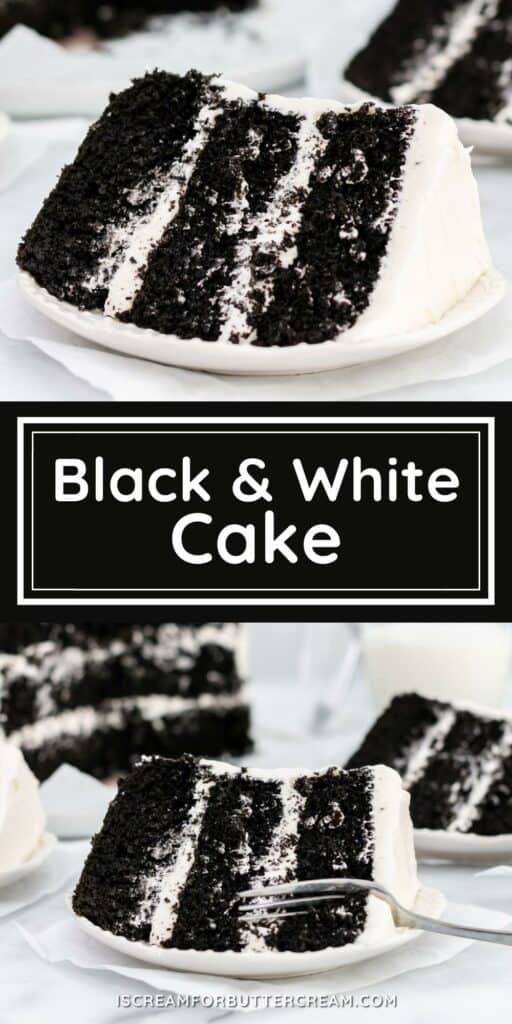 Black and White Cake with Marshmallow Buttercream Frosting - I Scream ...