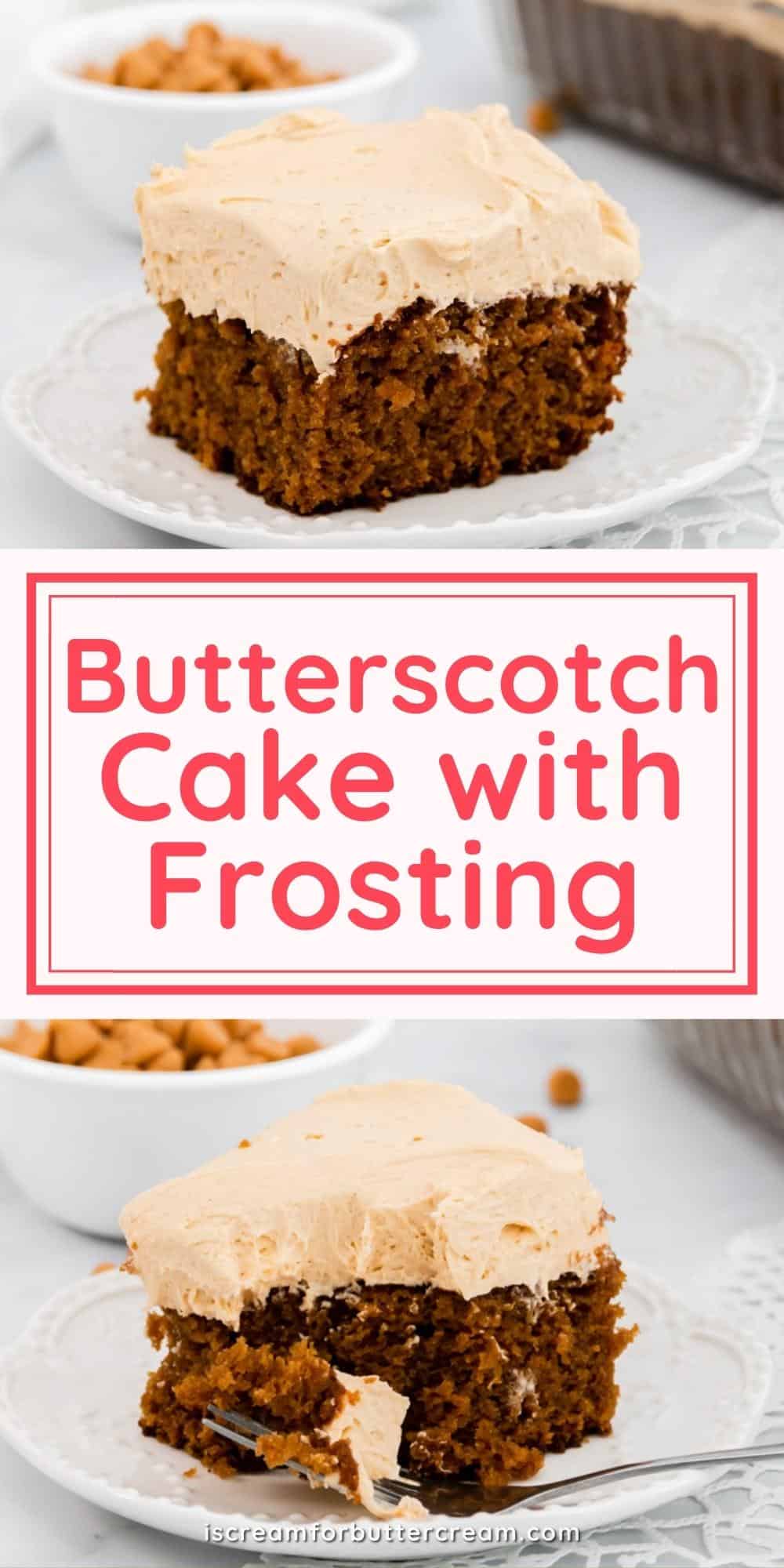 Butterscotch cake pin graphic.
