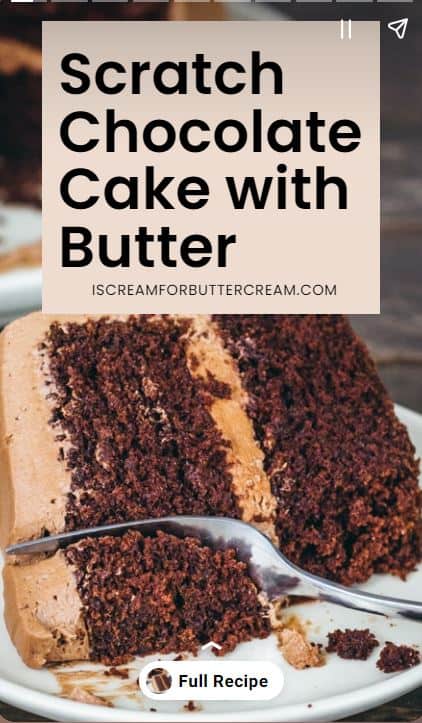 Scratch chocolate cake webstory screenshot.