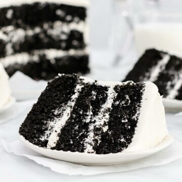Featured image for black cake with white icing.
