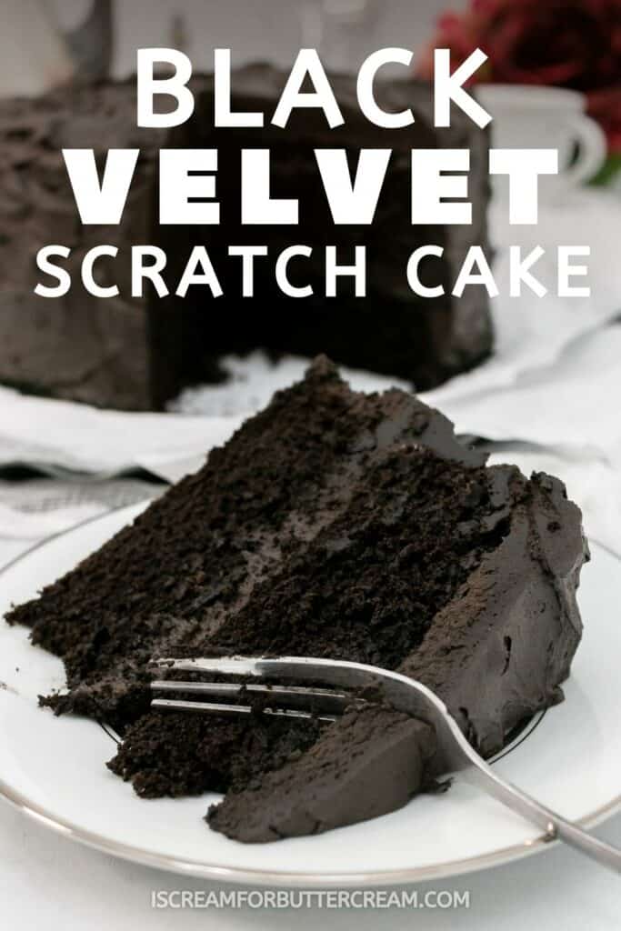Moist Black Velvet Cake from Scratch with Black Frosting (No Food