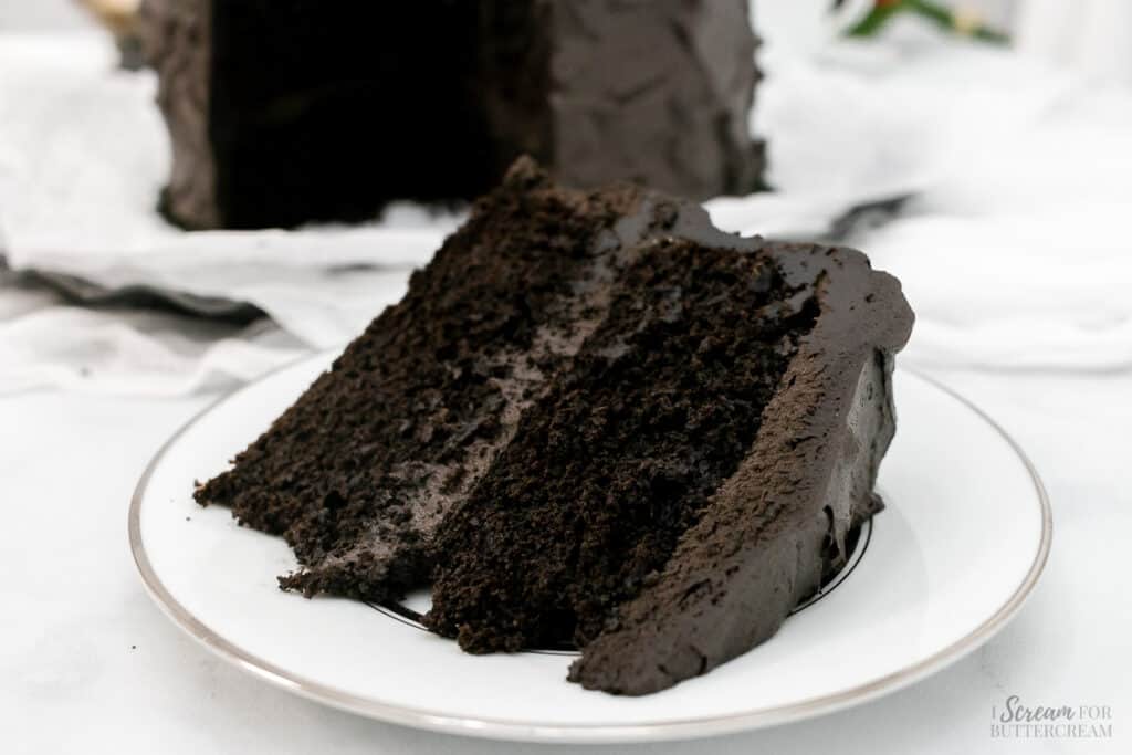 Moist Black Velvet Cake from Scratch with Black Frosting (No Food Coloring) I Scream for
