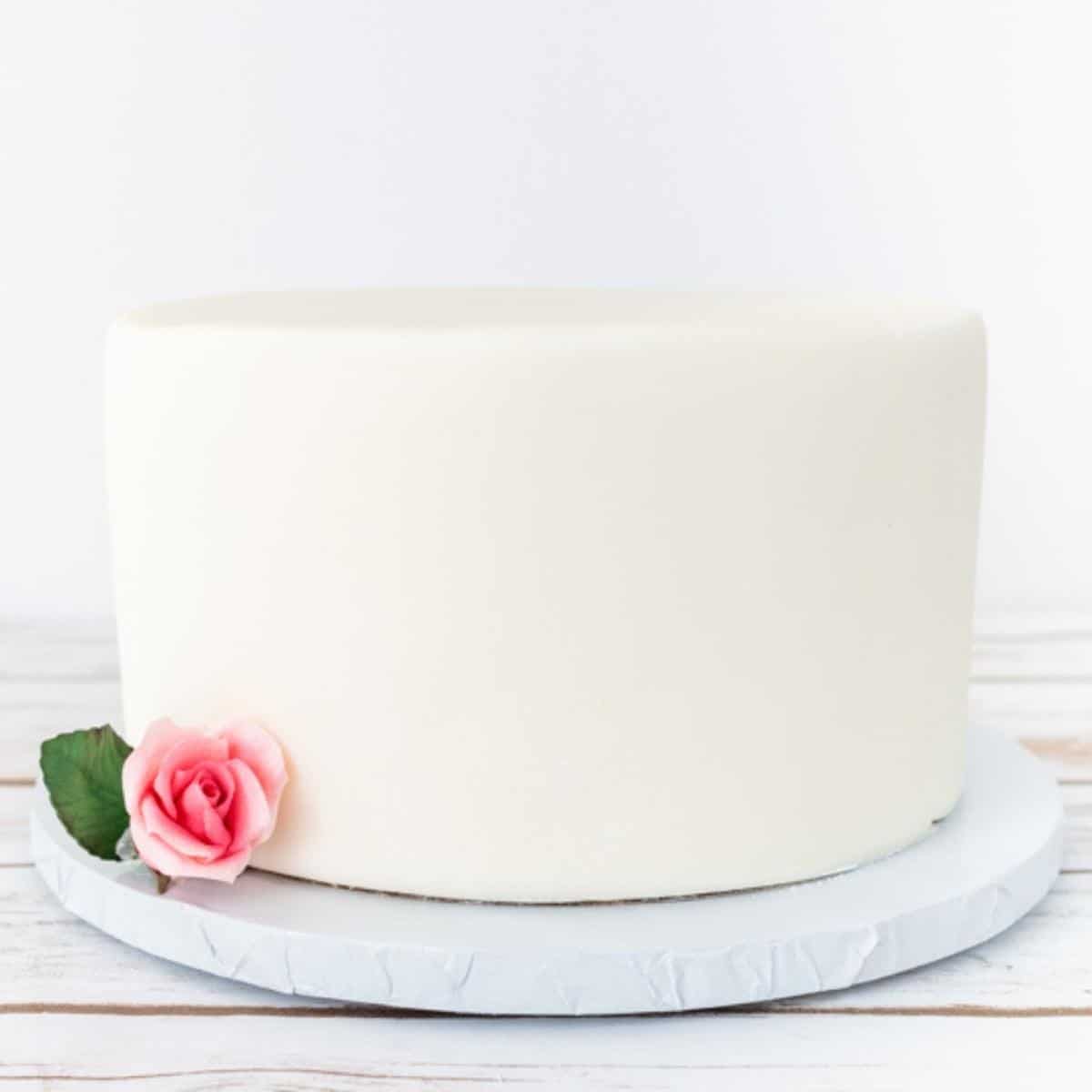 plain white fondant cake