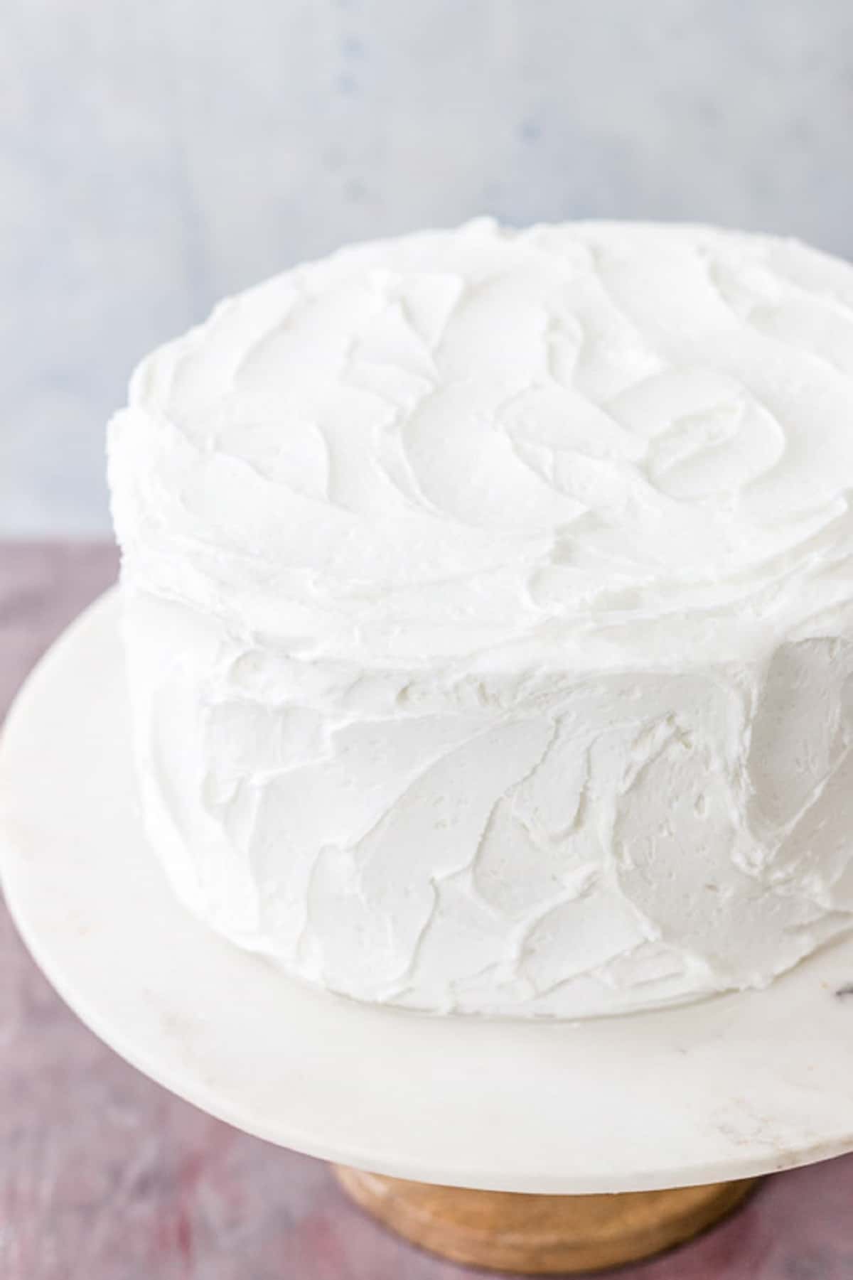 White icing on a layer cake.