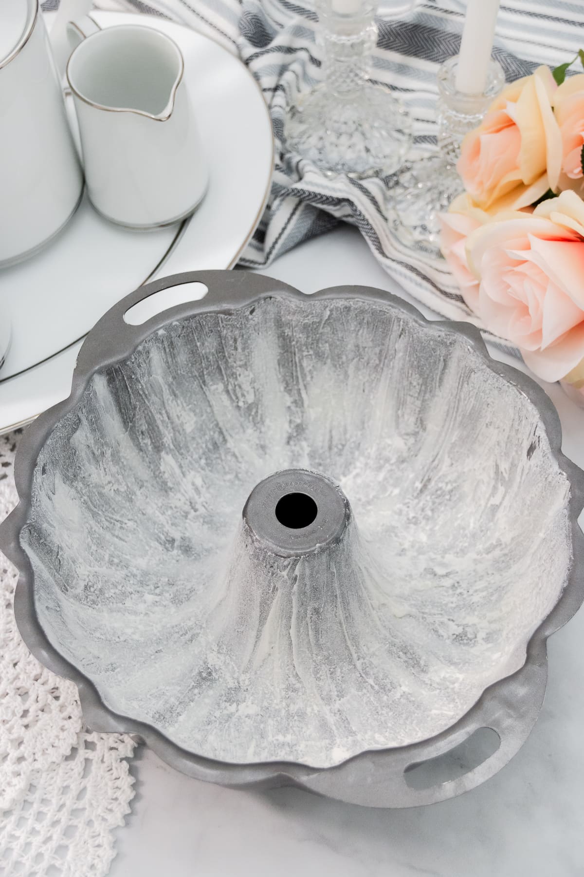 Large bundt pan greased and floured.