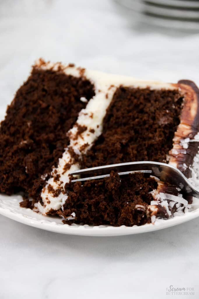 Chocolate Coconut Cake with Coconut Cream Cheese Buttercream - I Scream ...