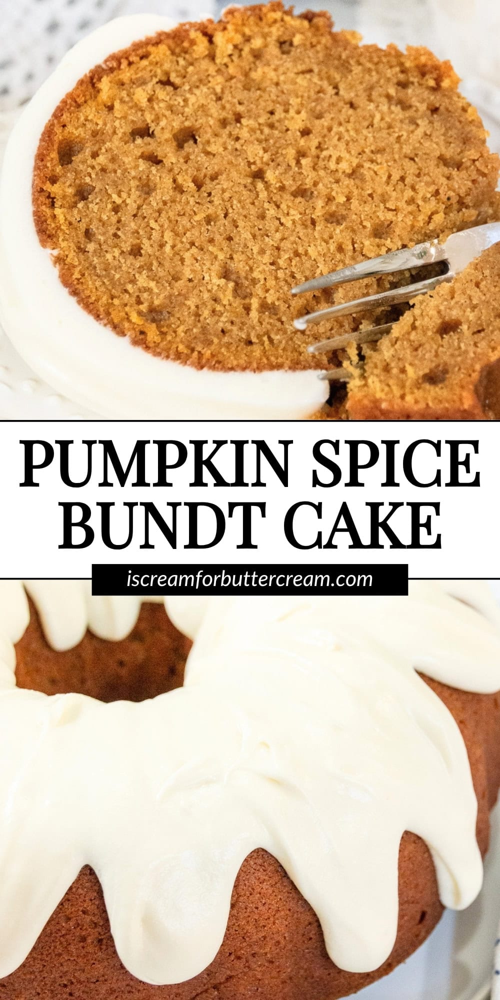 This moist pumpkin spice Bundt cake is packed with warm fall spices and topped with a rich cream cheese glaze. It's an easy, delicious fall dessert!